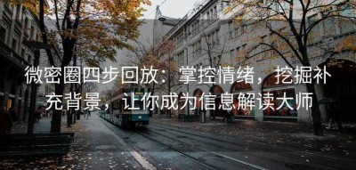 微密圈四步回放：掌控情绪，挖掘补充背景，让你成为信息解读大师