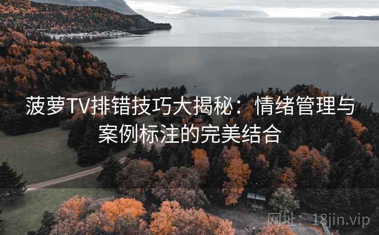 菠萝TV排错技巧大揭秘:情绪管理与案例标注的完美结合 菠萝TV排错技巧大揭秘:情绪管理与案例标注的完美结合