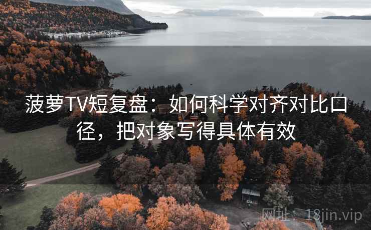 菠萝TV短复盘:如何科学对齐对比口径,把对象写得具体有效 菠萝TV短复盘:如何科学对齐对比口径,把对象写得具体有效